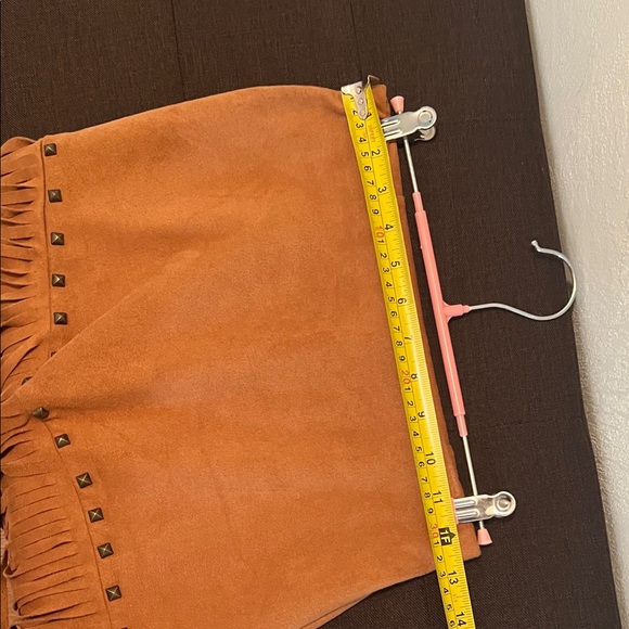 #*035= Brown Women Cowboy Fringe Vest and Skirt Set. - Picture 7 of 7